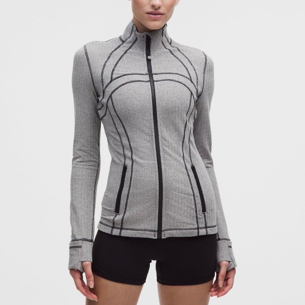 NWT Lululemon Define Jacket Herringbone Size 12 in Heathered Black Dive Grey